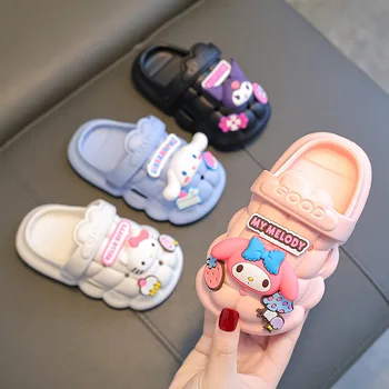 2023 Sanrio Тапочки Kawaii Mymelody Kuromi Cinnamoroll Летняя Детская Обувь С Мультяшными Дырочками Противоскользящие Сандалии Детский Подарок