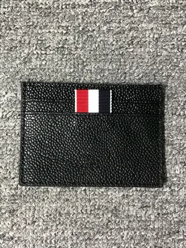 TB THOM Card Holde Классический Черный кожаный модный кошелек для кредитных карт, роскошный брендовый однотонный визитница