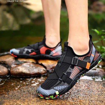 Нескользящая водная обувь для плавания, Дышащая водная обувь, предотвращающая порезы, Болотные кроссовки, износостойкие, удобные для пеших прогулок по озеру