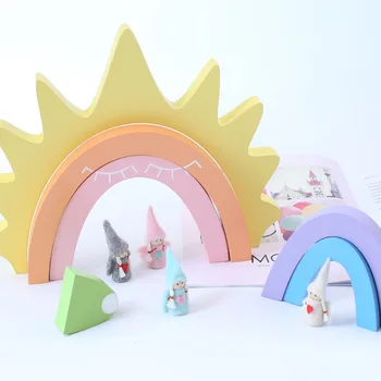 Детские игрушки Строительные блоки Ins Style Sun Rainbow Ornaments Развивающие игрушки Детские игрушки Реквизит для фотосессии Строительные блоки
