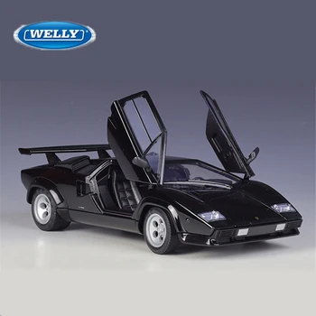 Welly1: 24 Модель спортивного автомобиля из сплава Lamborghini Countach LP5000s, Коллекция моделей гоночных автомобилей, отлитых под давлением, Коллекция детских игрушек в подарок