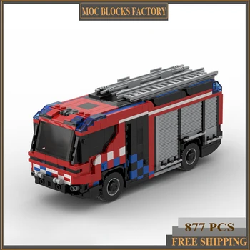 Серия автомобилей Moc Строительные блоки Amsterdam Гибридная модель двигателя пожарной машины Технология Brick Фирменный автомобиль DIY Игрушка для ребенка
