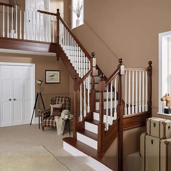Встроенная лестница из цельного дерева, двухуровневая вращающаяся американская вилла внутри дома, деревянная вертикальная лестница, настроенная для всего