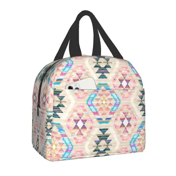 Роскошная сумка для ланча с богемным принтом Килим, холодильник, турецкая геометрическая этническая коробка для ланча для женщин, Студенческая Школьная еда