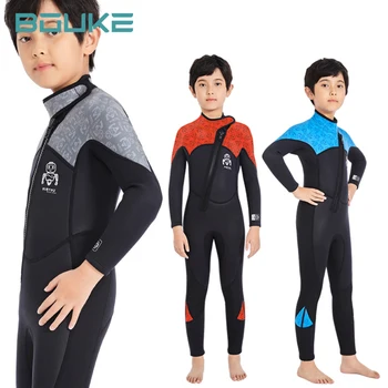 Новый детский водолазный костюм, купальники, водолазные костюмы с длинным рукавом для мальчиков и девочек, серфинг, защита от сыпи, подводное плавание, цельный комплект