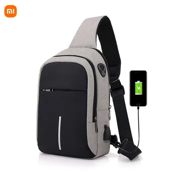 Небольшая сумка для зарядки через USB, мужские сумки-мессенджеры, мужская водонепроницаемая сумка-слинг, дорожная сумка для мальчиков, мужские сумки через плечо
