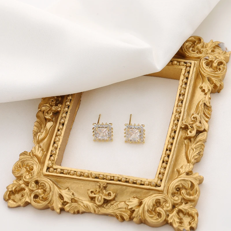 Новые серьги с цирконом в виде серебряной иглы S925, покрытые 14-каратным золотом, Изысканные легкие Роскошные Элегантные серьги, изысканные модные ювелирные изделия Для женщин