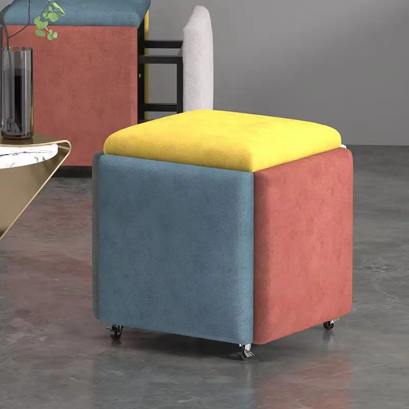 Маленький табурет, комбинированный кубик Рубика, складываемый портативный стул, современный минималистичный журнальный столик, мебель для домашней гостиной мебель