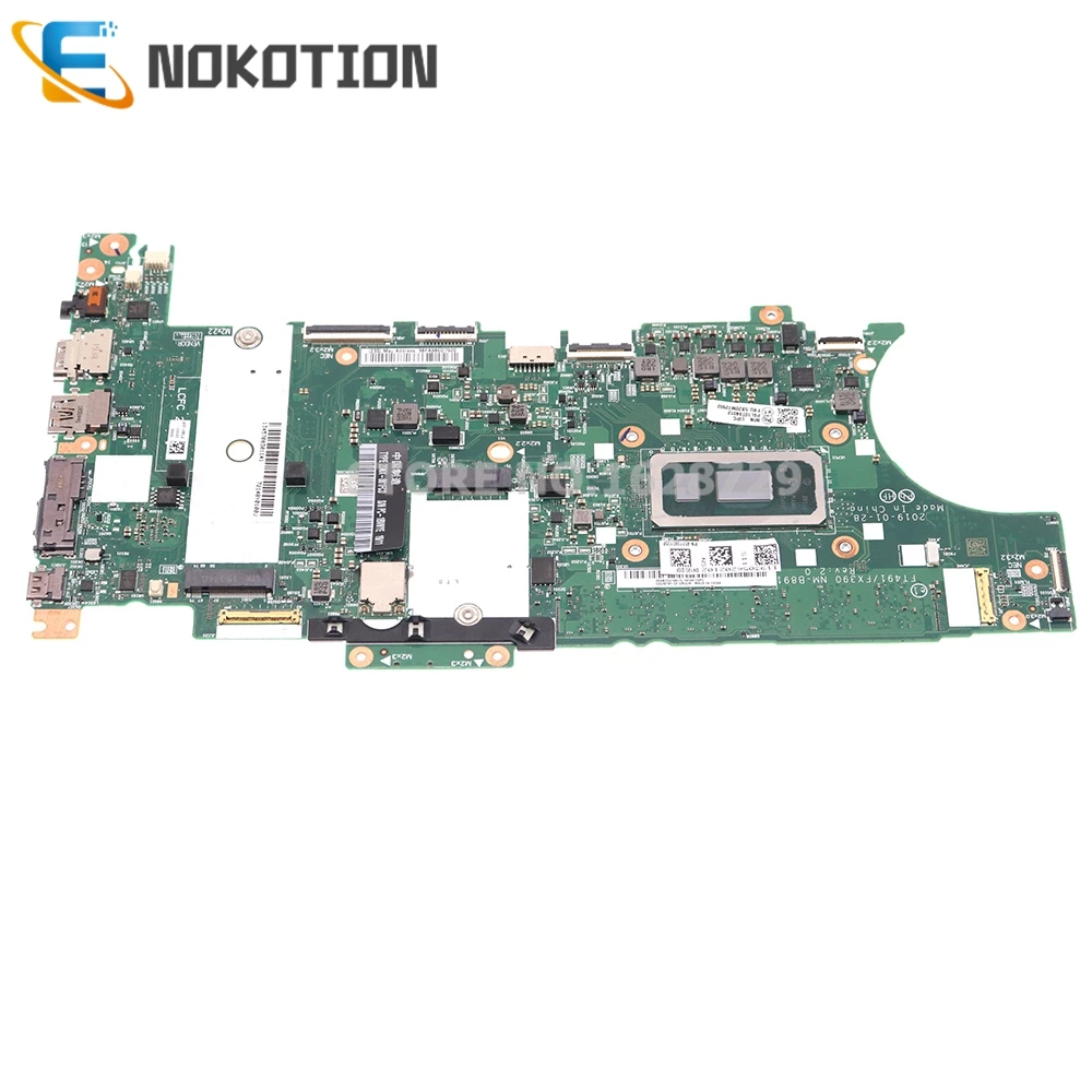Материнская плата Ноутбука NOKOTION для Lenovo ThinkPad X390 T490S материнская плата 5B20W72902 FT491 FX390 NM-B891 с процессором I7-8565U + 16G