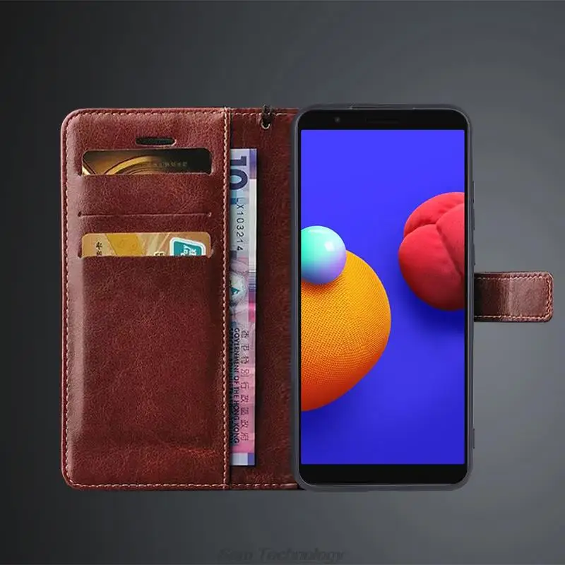 Чехол-держатель для карт, кожаный чехол для Samsung Galaxy A01 Core, откидная крышка из искусственной кожи, ретро-кошелек, чехол для телефона, деловые чехлы, чехол-книжка