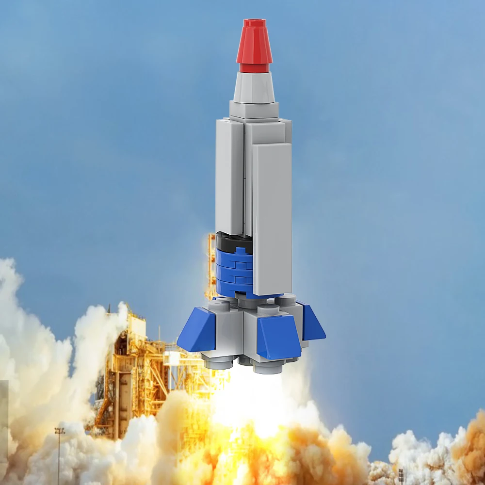 MOC Thunderbird 1, набор строительных блоков, ракета, космический корабль, дирижабль, Классические поделки, ракетные кирпичи, игрушки, подарок на день рождения для детей