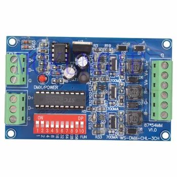Постоянный ток 3CH RGB 350ma *3CH/700ma * 3CH DMX512 декодер DMX светодиодный контроллер для светодиодного Прожектора WS-DMX-CHL-3CH 5-24 В/12-36 В