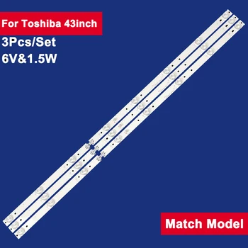 3шт 755 мм для Toshiba 43-дюймовая светодиодная лента для телевизора с подсветкой 8 светодиодов 6 В и 1,5 Вт JL.D40081330-140ES-M Подсветка 40L1600C 40L2600C TH-40D400C