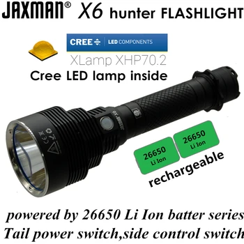 JAXMAN X6 hunter XHP70.2 26650 тяжелый светодиодный фонарик с жестким светом для ночной охоты, самообороны, бесплатная доставка