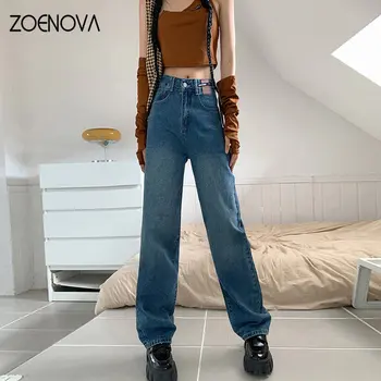 ZOENOVA 2023, новые прямые свободные брюки Y2K, широкие брюки-карго, повседневная уличная одежда, джинсы Spice Girl с низкой талией, стильные женские